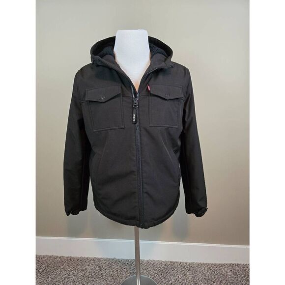 Levis Men's Soft Shell Hooded Coat Sz M - Picture 1 of 11